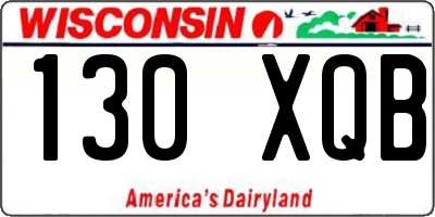 WI license plate 130XQB