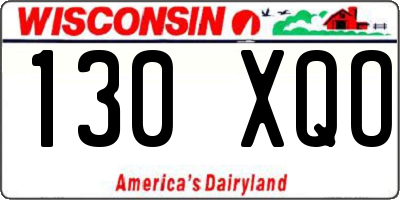 WI license plate 130XQO