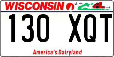 WI license plate 130XQT