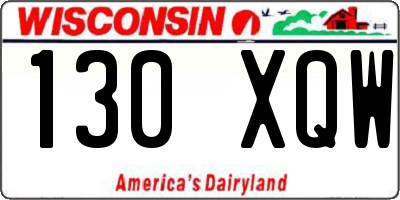 WI license plate 130XQW