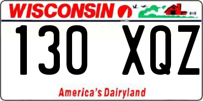 WI license plate 130XQZ