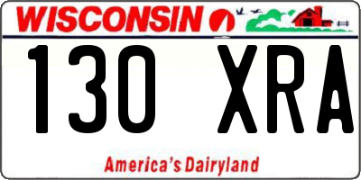 WI license plate 130XRA