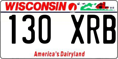 WI license plate 130XRB