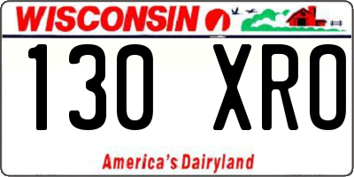 WI license plate 130XRO