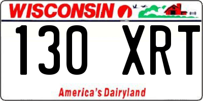 WI license plate 130XRT