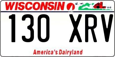WI license plate 130XRV
