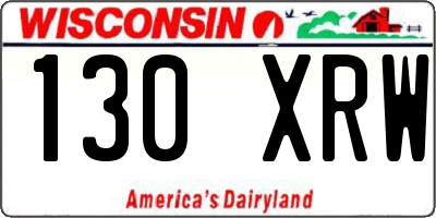 WI license plate 130XRW