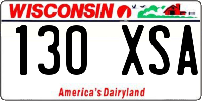 WI license plate 130XSA