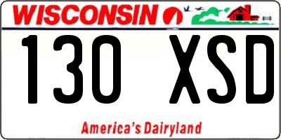 WI license plate 130XSD