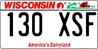 WI license plate 130XSF