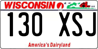 WI license plate 130XSJ