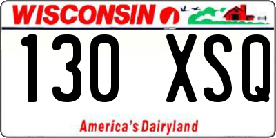 WI license plate 130XSQ