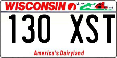 WI license plate 130XST