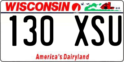 WI license plate 130XSU
