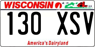 WI license plate 130XSV