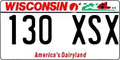 WI license plate 130XSX