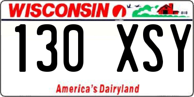 WI license plate 130XSY