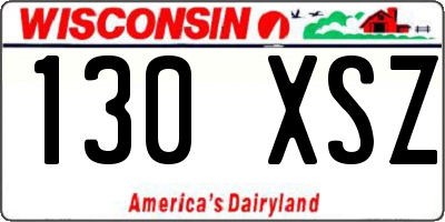 WI license plate 130XSZ
