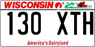 WI license plate 130XTH