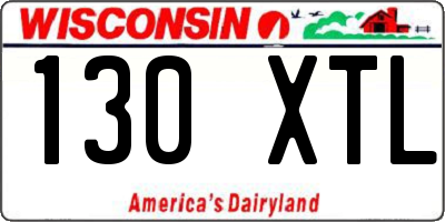 WI license plate 130XTL