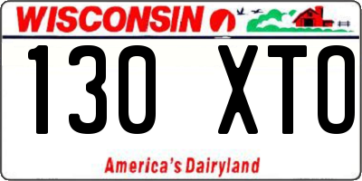 WI license plate 130XTO