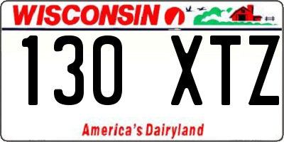 WI license plate 130XTZ