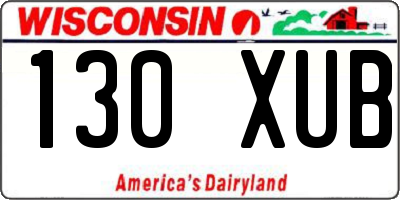 WI license plate 130XUB