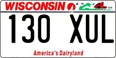 WI license plate 130XUL