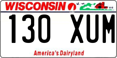 WI license plate 130XUM