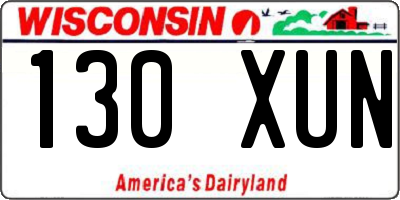 WI license plate 130XUN