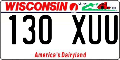 WI license plate 130XUU