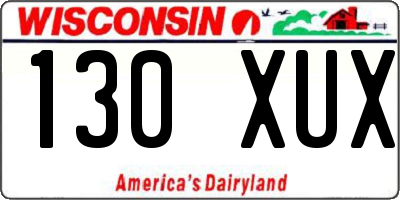 WI license plate 130XUX