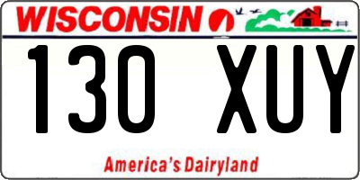 WI license plate 130XUY