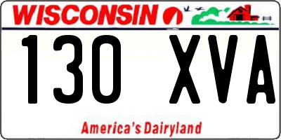WI license plate 130XVA