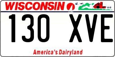 WI license plate 130XVE