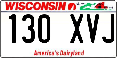 WI license plate 130XVJ