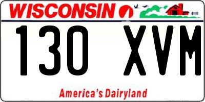 WI license plate 130XVM