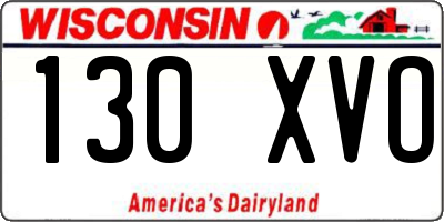 WI license plate 130XVO