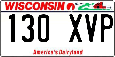 WI license plate 130XVP