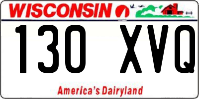 WI license plate 130XVQ