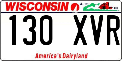 WI license plate 130XVR