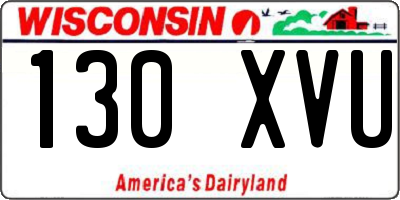 WI license plate 130XVU