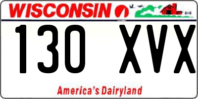 WI license plate 130XVX