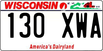 WI license plate 130XWA