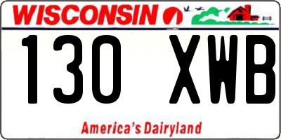 WI license plate 130XWB