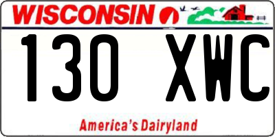 WI license plate 130XWC