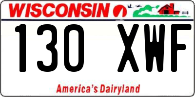 WI license plate 130XWF