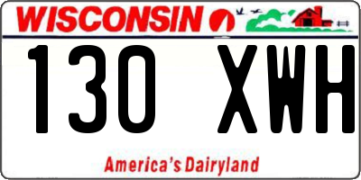 WI license plate 130XWH