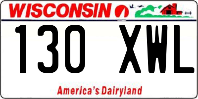 WI license plate 130XWL