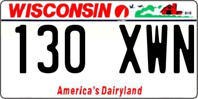 WI license plate 130XWN